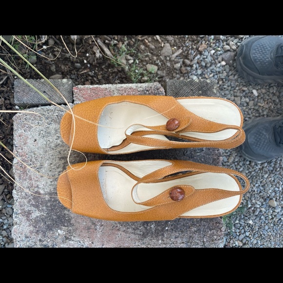 PRADA Caned Platform Open Toe Wedges 36.5 6.5 - Picture 3 of 6